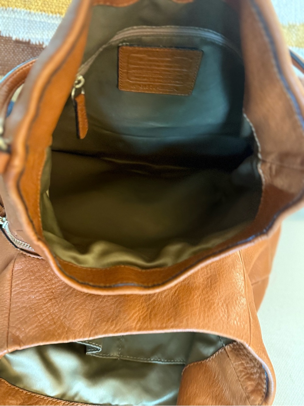 Coach #26224 Madison Phoebe Pebble Leather Cognac Brown Hobo Handbag - Picture 10 of 14